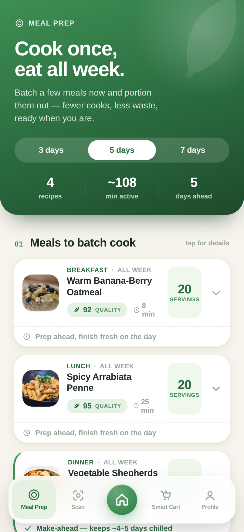 Meal prep planner